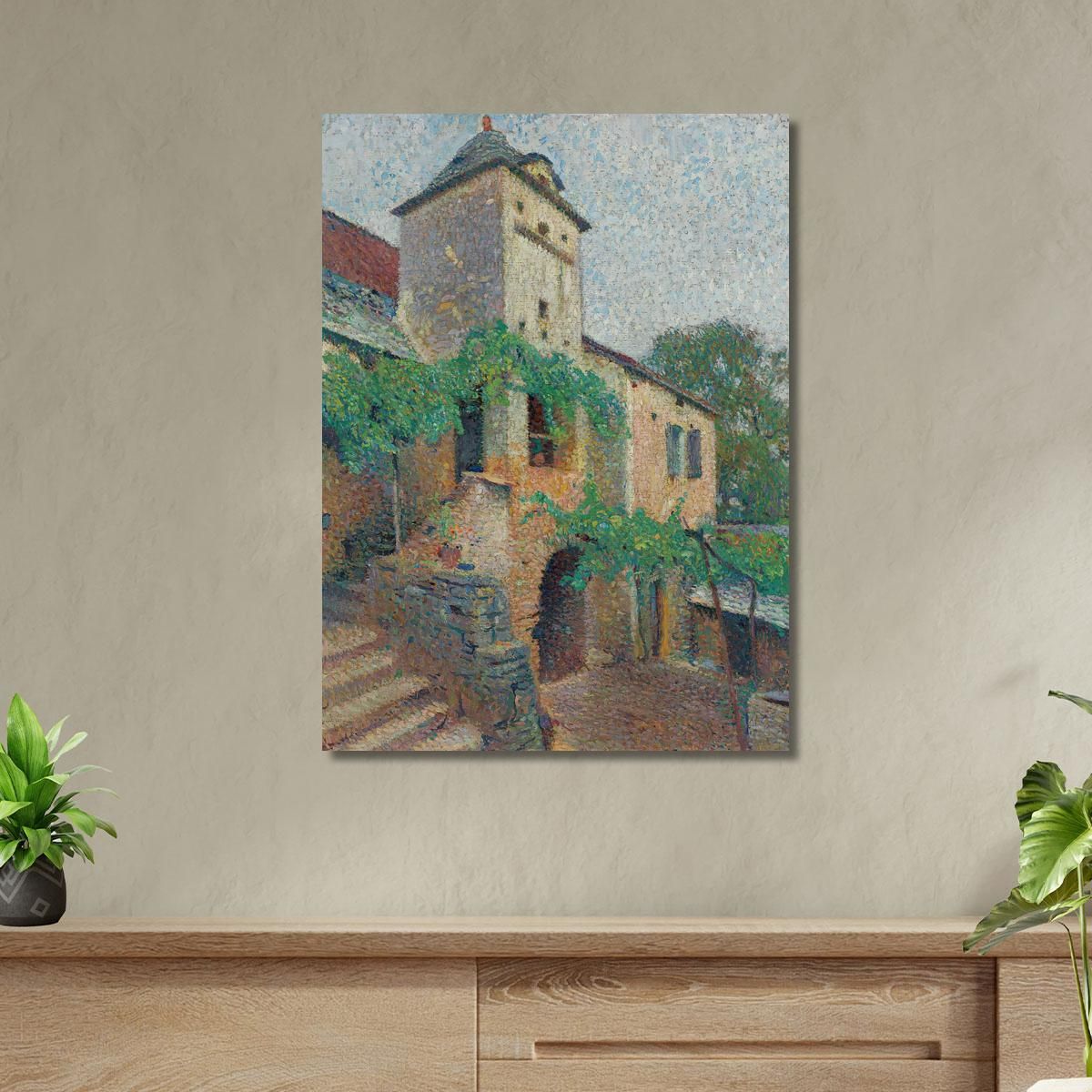 Veduta Di Una Fattoria Con Un Colombario Henri Martin hmt87 quadro stampa su tela