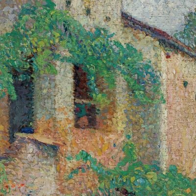 Veduta Di Una Fattoria Con Un Colombario Henri Martin hmt87 quadro stampa su tela