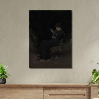 Arrangement En Noir : Jeune Fille Lisant James Abbott McNeill Whistler, jam13 tableau impression sur toile