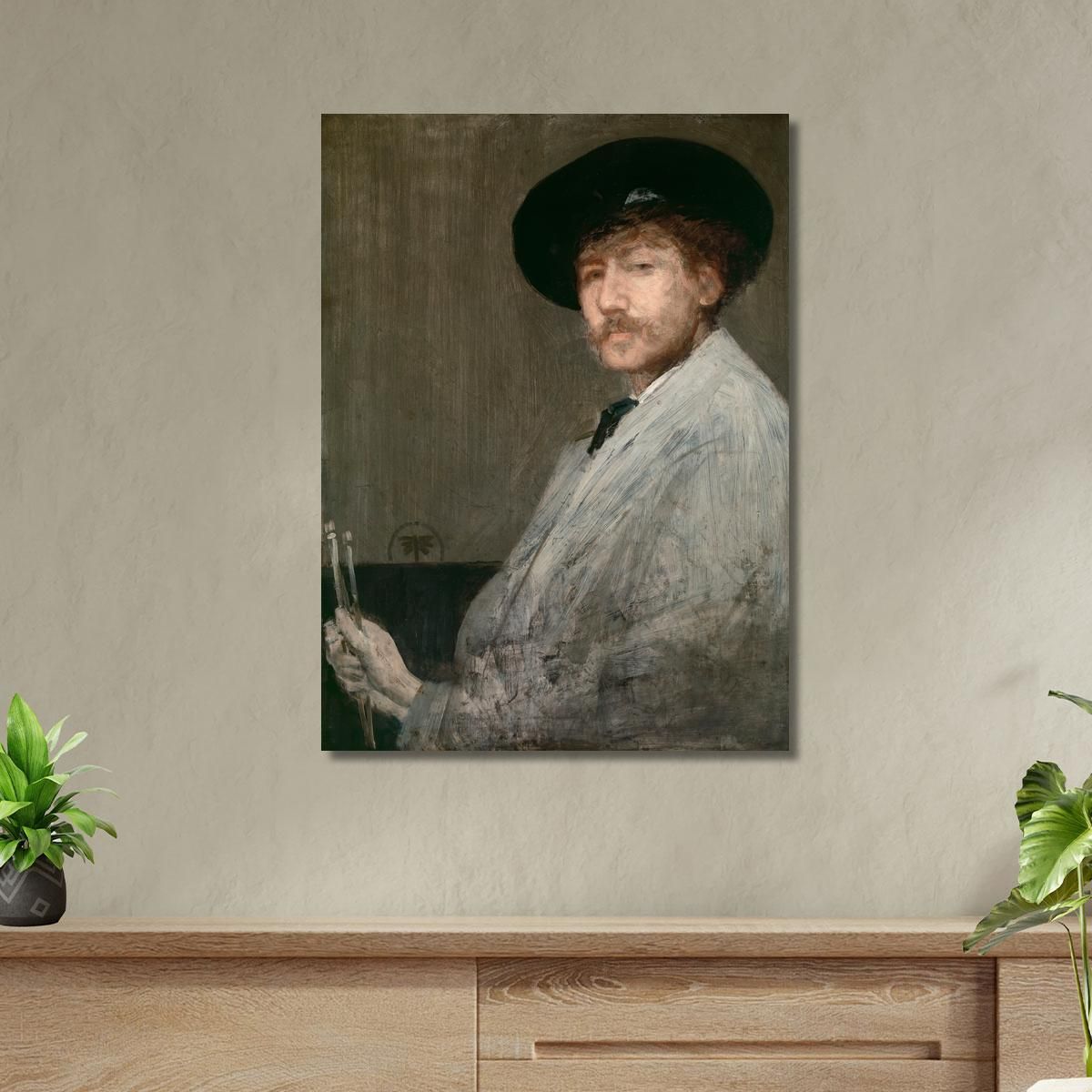 Composizione In Grigio - Ritratto Del Pittore James Abbott McNeill Whistler jam17 quadro stampa su tela