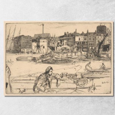 Black Lion Wharf James Abbott McNeill Whistler jam24 quadro stampa su tela