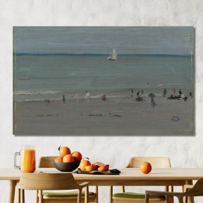 Scène Côtière : Baigneurs James Abbott McNeill Whistler, jam30 tableau impression sur toile