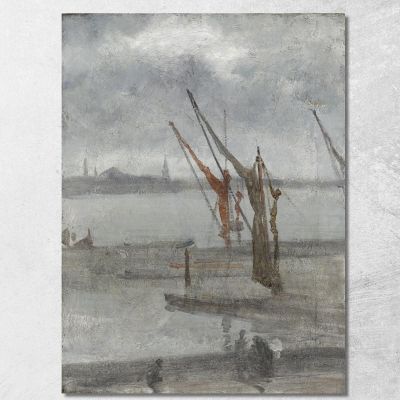 Grigio E Argento - Chelsea Wharf James Abbott McNeill Whistler jam41 quadro stampa su tela