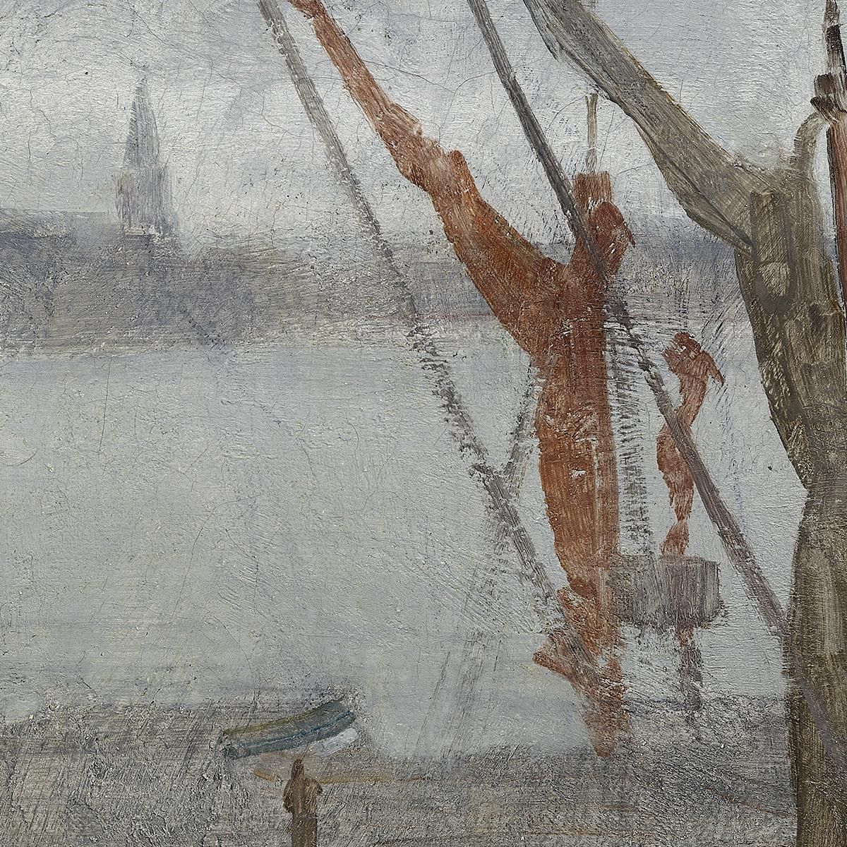Grigio E Argento - Chelsea Wharf James Abbott McNeill Whistler jam41 quadro stampa su tela