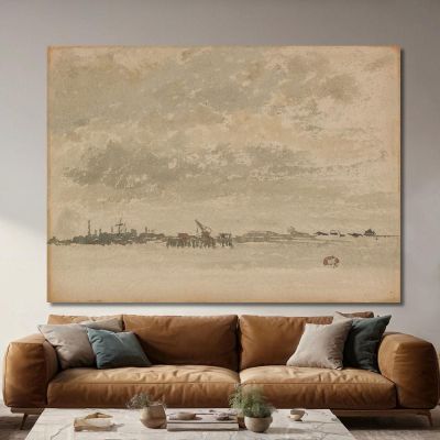 Gris Y Plata: Purfleet James Abbott McNeill Whistler, jam44 cuadro en lienzo