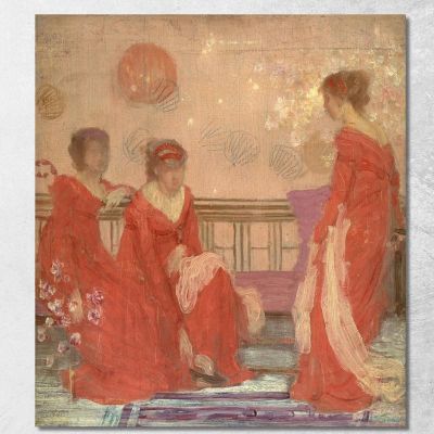 Armonia In Colore Carne E Rosso James Abbott McNeill Whistler jam45 quadro stampa su tela