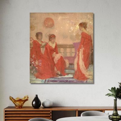 Armonia In Colore Carne E Rosso James Abbott McNeill Whistler jam45 quadro stampa su tela