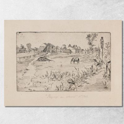Paesaggio Con Cavalli James Abbott McNeill Whistler jam54 quadro stampa su tela