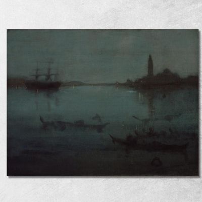 Notturno In Blu E Argento - La Laguna Venezia James Abbott McNeill Whistler jam66 quadro stampa su tela