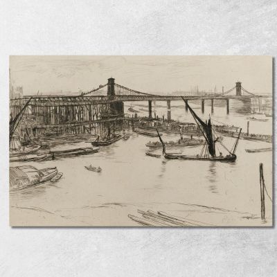 Vecchio Ponte Di Hungerford 2 James Abbott McNeill Whistler jam79 quadro stampa su tela