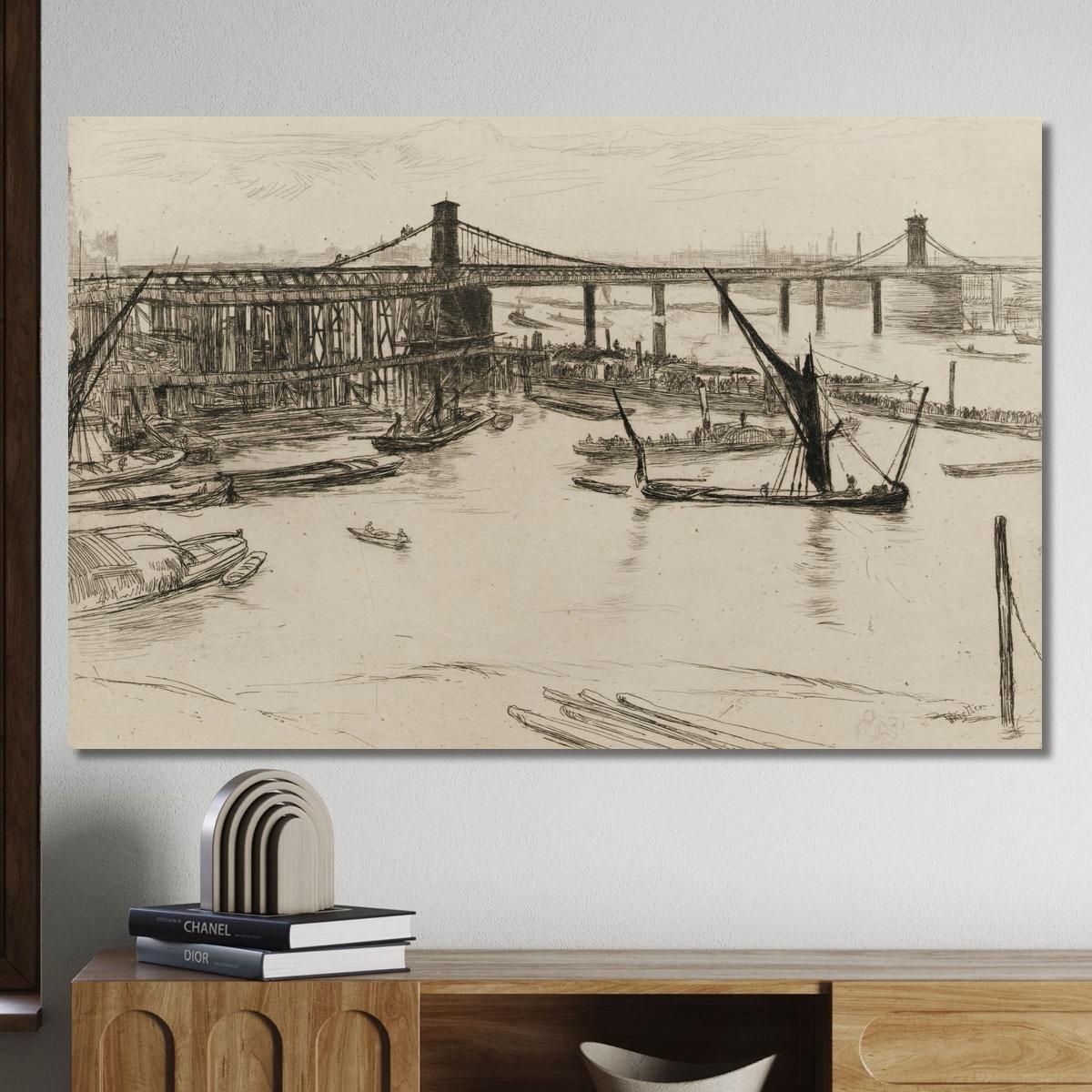 Vecchio Ponte Di Hungerford 2 James Abbott McNeill Whistler jam79 quadro stampa su tela
