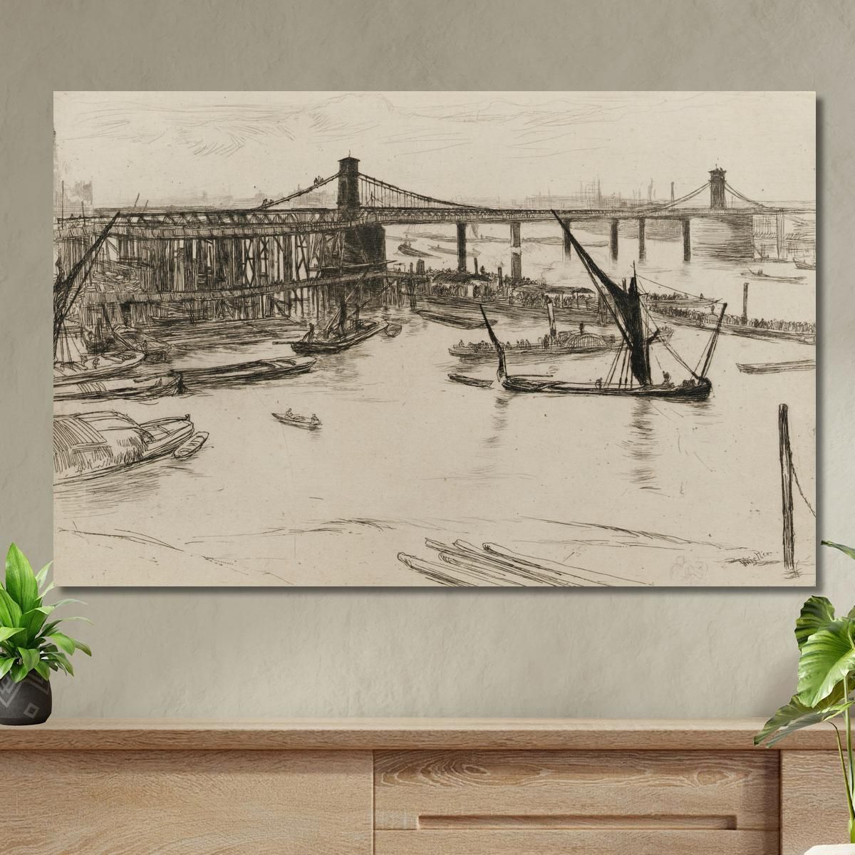 Vecchio Ponte Di Hungerford 2 James Abbott McNeill Whistler jam79 quadro stampa su tela