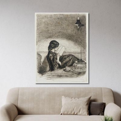 Reading By Lamplight 2 James Abbott McNeill Whistler, jam89 canvas print