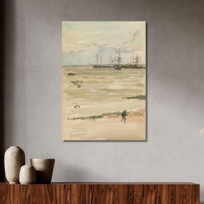 L'Ancoraggio James Abbott McNeill Whistler jam110 quadro stampa su tela L'Ancoraggio James Abbott McNeill Whistler jam110 quadro stampa su tela