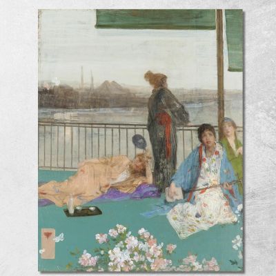 Variazioni In Color Carne E Verde: Il Balcone James Abbott McNeill Whistler jam145 quadro stampa su tela
