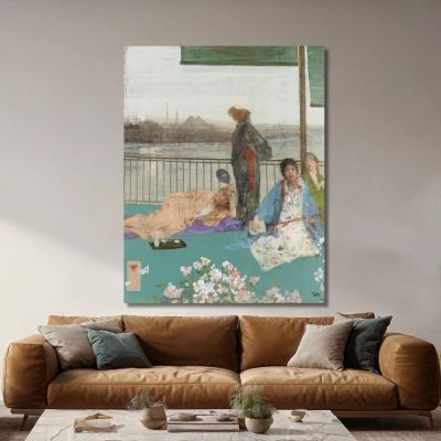 Variazioni In Color Carne E Verde: Il Balcone James Abbott McNeill Whistler, jam145 quadro stampa su tela