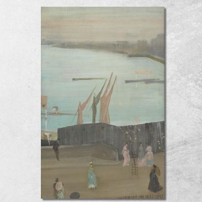 Variazioni In Rosa E Grigio: Chelsea James Abbott McNeill Whistler jam146 quadro stampa su tela
