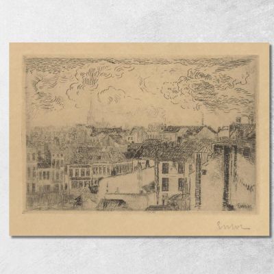 I Tetti Di Ostenda James Ensor jen17 quadro stampa su tela
