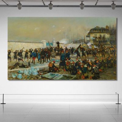 Champigny Dicembre 1870 Jean-Baptiste Édouard Detaille, jbd8 quadro stampa su tela
