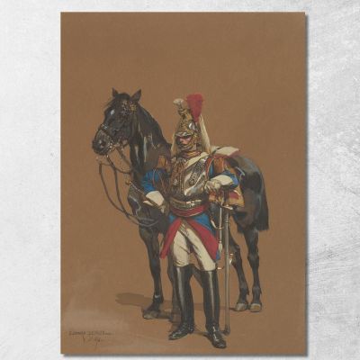 Corazziere Jean-Baptiste Édouard Detaille jbd14 quadro stampa su tela