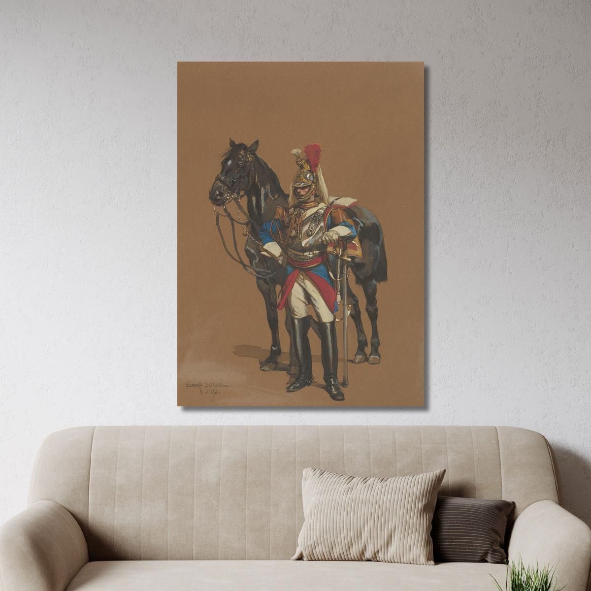 Corazziere Jean-Baptiste Édouard Detaille jbd14 quadro stampa su tela