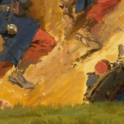In Un Burrone. Fanti Di Linea 3 Jean-Baptiste Édouard Detaille jbd16 quadro stampa su tela