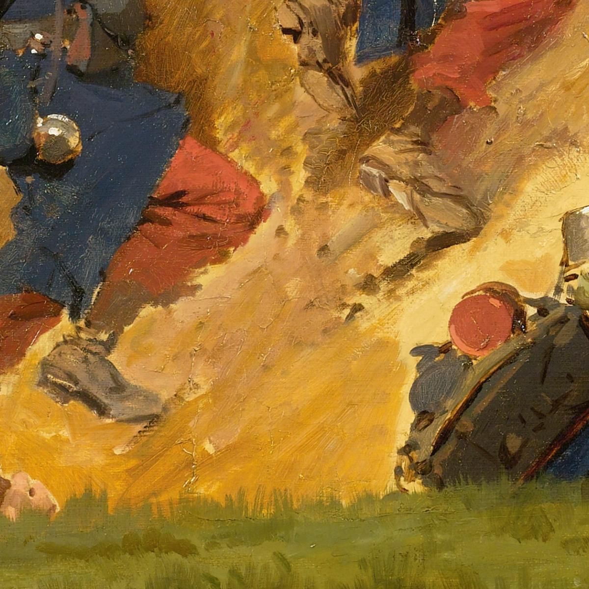 In Un Burrone. Fanti Di Linea 3 Jean-Baptiste Édouard Detaille jbd16 quadro stampa su tela
