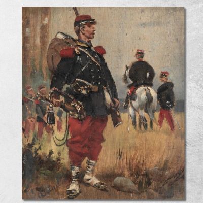 Soldati Jean-Baptiste Édouard Detaille jbd27 quadro stampa su tela