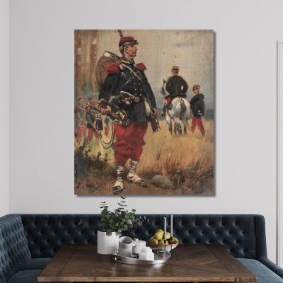 Soldati Jean-Baptiste Édouard Detaille jbd27 quadro stampa su tela