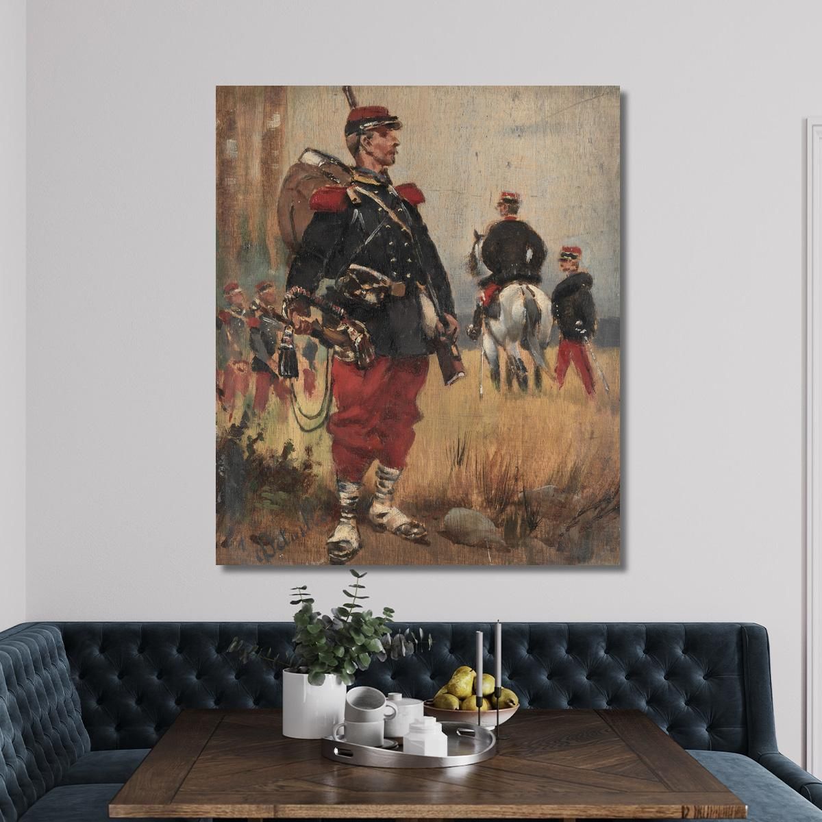 Soldati Jean-Baptiste Édouard Detaille jbd27 quadro stampa su tela