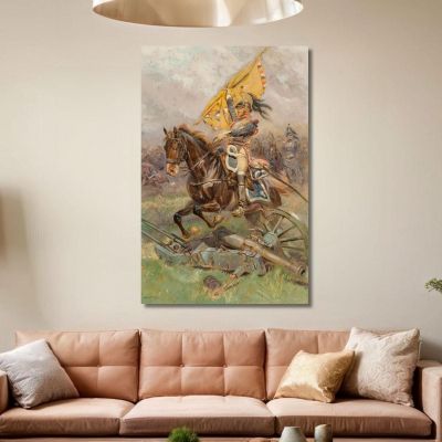 La Carica Jean-Baptiste Édouard Detaille, jbd28 quadro stampa su tela