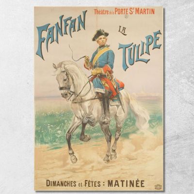 Théâtre De La Porte St. Martin: Fanfan La Tulipe Jean-Baptiste Édouard Detaille jbd31 quadro stampa su tela