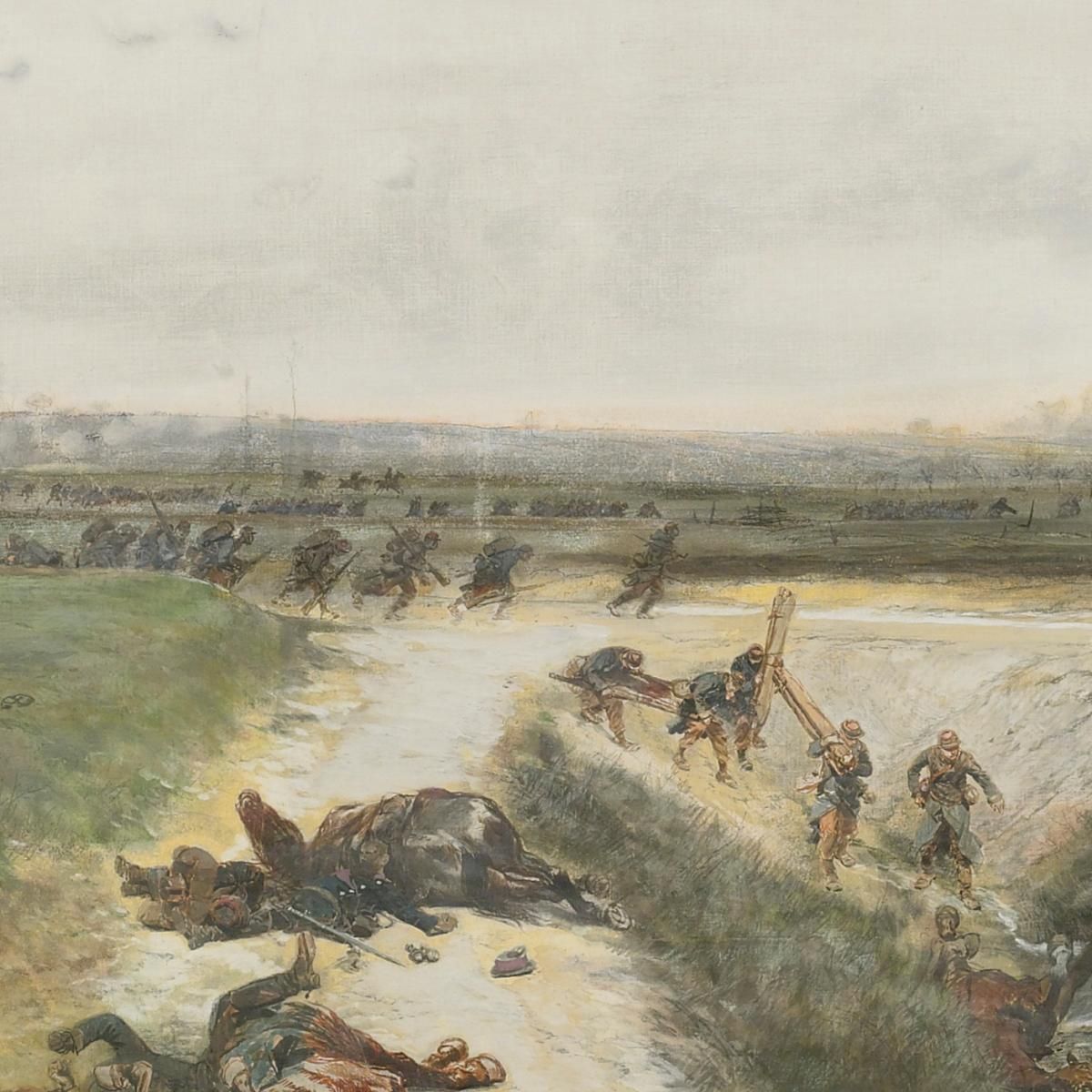 Un'Offensiva Militare: Uno Studio Per Il Panorama Della Battaglia Di Champigny Jean-Baptiste Édouard Detaille jbd32 quadro stam