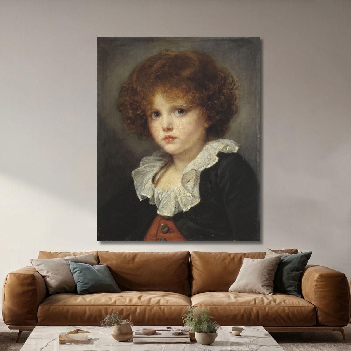 Little Boy In A Red Waistcoat Jean-Baptiste Greuze canvas print - Main Image