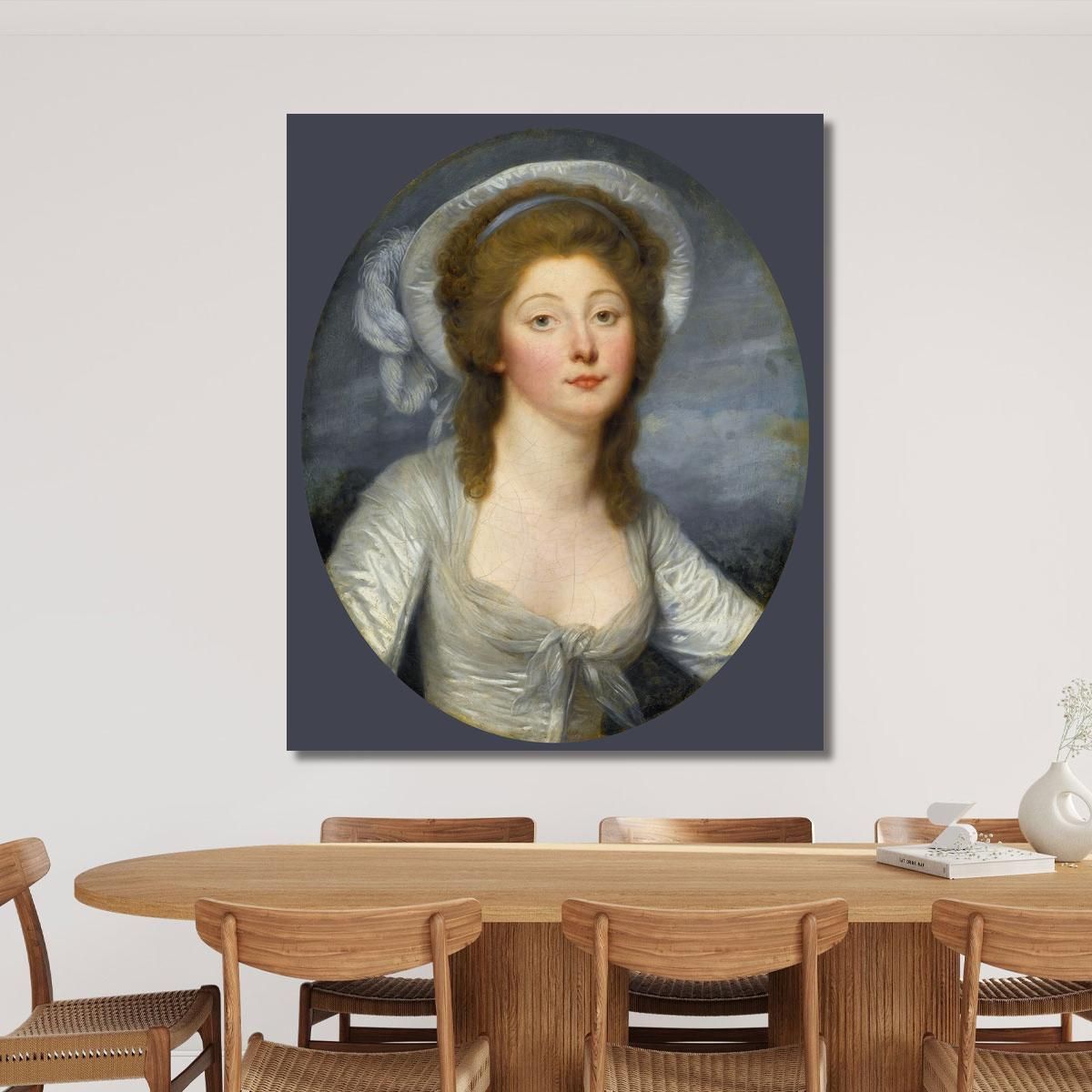 Portrait Of A Young Woman Called Mademoiselle Montredon Jean-Baptiste Greuze jbg50 canvas print 