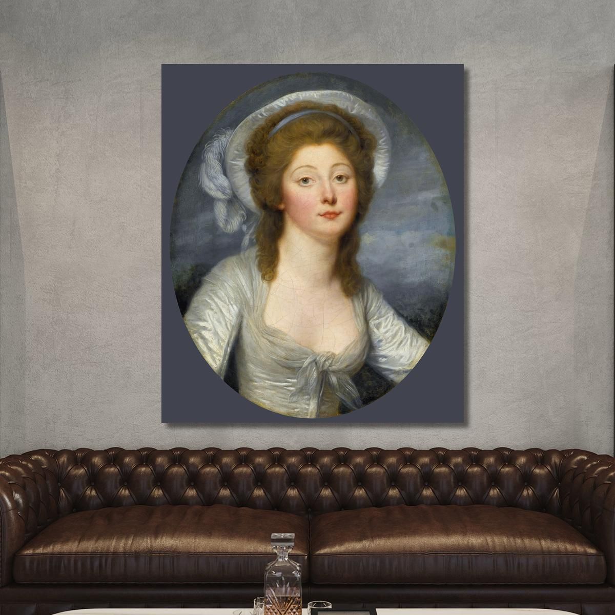 Portrait Of A Young Woman Called Mademoiselle Montredon Jean-Baptiste Greuze jbg50 canvas print 