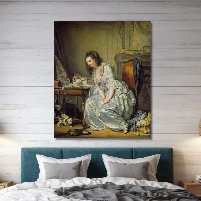 Le Miroir Brisé Jean-Baptiste Greuze, jbg64 tableau impression sur toile