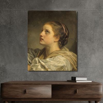 Head Of A Young Woman (Tête De Jeune Femme) Jean-Baptiste Greuze jbg74 canvas print 