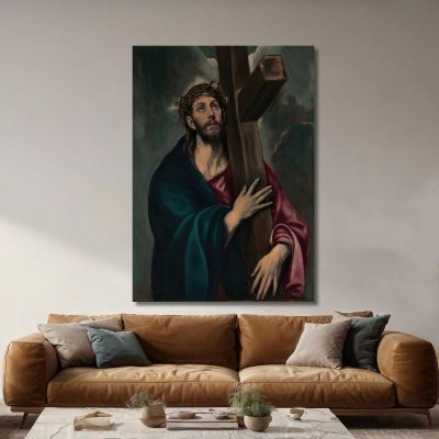 Christus Trägt Das Kreuz El Greco (Domenikos Theotokopoulos), egr13 drucken auf leinwand