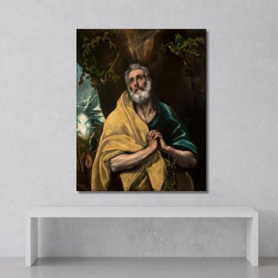 San Pietro In Lacrime El Greco (Domenikos Theotokopoulos), egr43 quadro stampa su tela