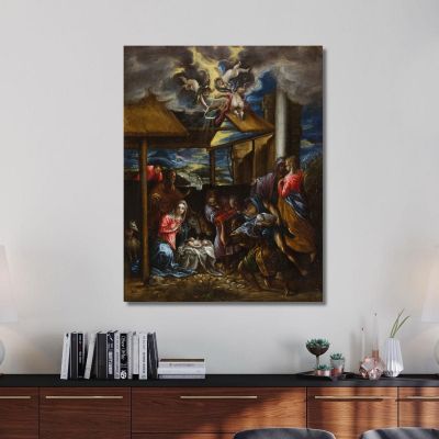 The Adoration Of The Shepherds 2 El Greco (Domenikos Theotokopoulos), egr52 canvas print
