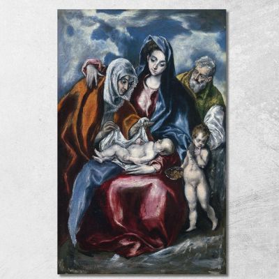 La Sacra Famiglia Con Sant'Anna E Il Bambino Giovanni Battista El Greco (Domenikos Theotokopoulos) egr61 quadro stampa su tela