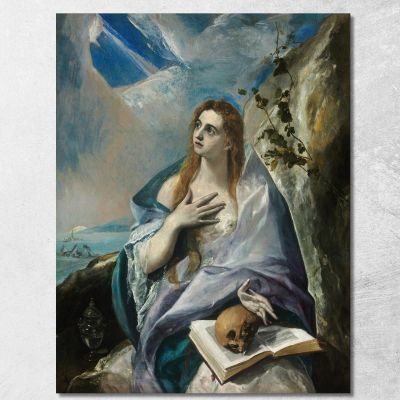 La Maddalena Penitente El Greco (Domenikos Theotokopoulos) egr62 quadro stampa su tela