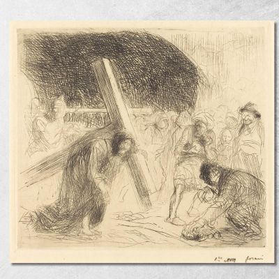 Cristo Che Porta La Croce Settima Lastra Jean-Louis Forain jfr15 quadro stampa su tela