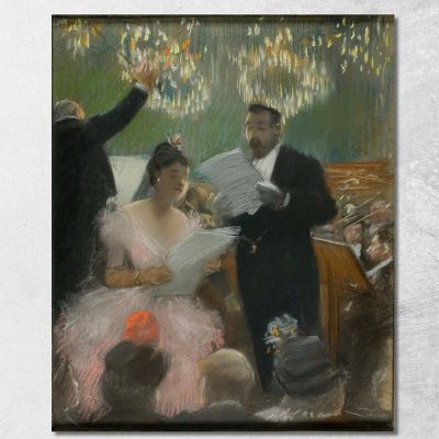 L'Orchestra Jean-Louis Forain jfr52 quadro stampa su tela