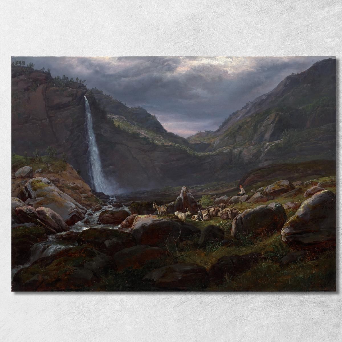 Cascata Di Feige (Feigefossen) Lysterfjord Norvegia Johan Christian Dahl jcd18 quadro stampa su tela Cascata Di Feige (Feigefossen) Lysterfjord Norvegia Johan Christian Dahl jcd18 quadro stampa su tela