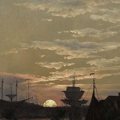 Swinoujscie Al Chiaro Di Luna Johan Christian Dahl jcd54 quadro stampa su tela