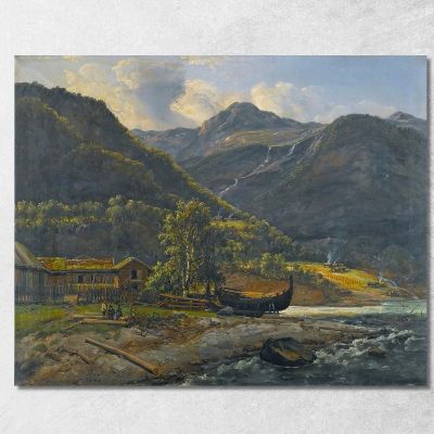Veduta Di Skjolden A Lyster Johan Christian Dahl jcd78 quadro stampa su tela