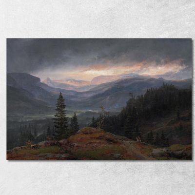 Veduta Su Hallingdal Johan Christian Dahl jcd94 quadro stampa su tela