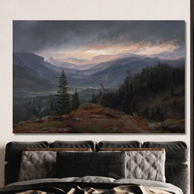 Blick Über Hallingdal Johan Christian Dahl, jcd94 drucken auf leinwand
